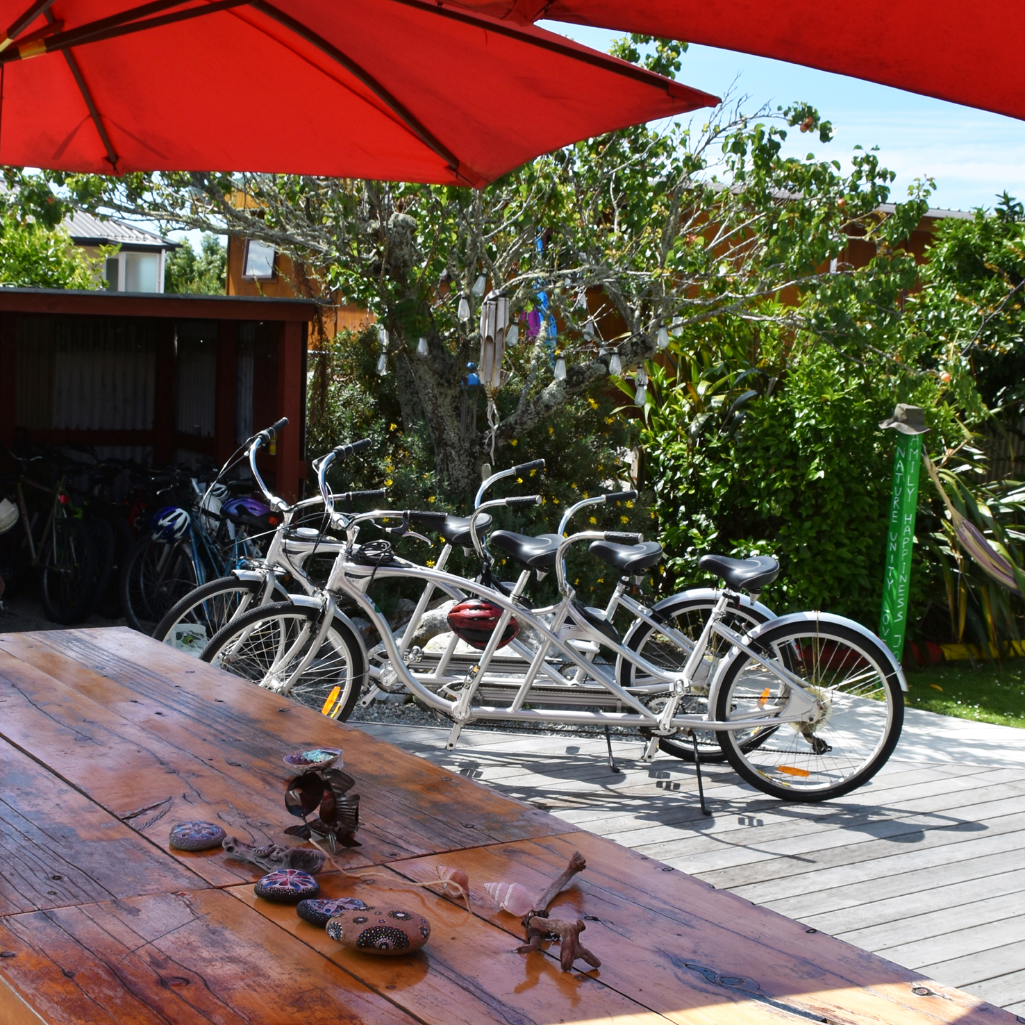 Free tandem and mountain bikes for guests