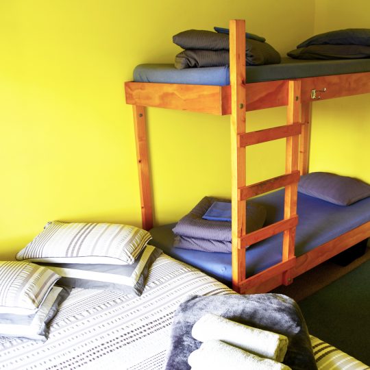 Jandal room double bed at Takaka's Kiwiana Backpackers